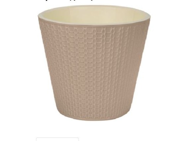 Горшок для цветов Velvet D330 мм, 16л на колесиках (бежевый)